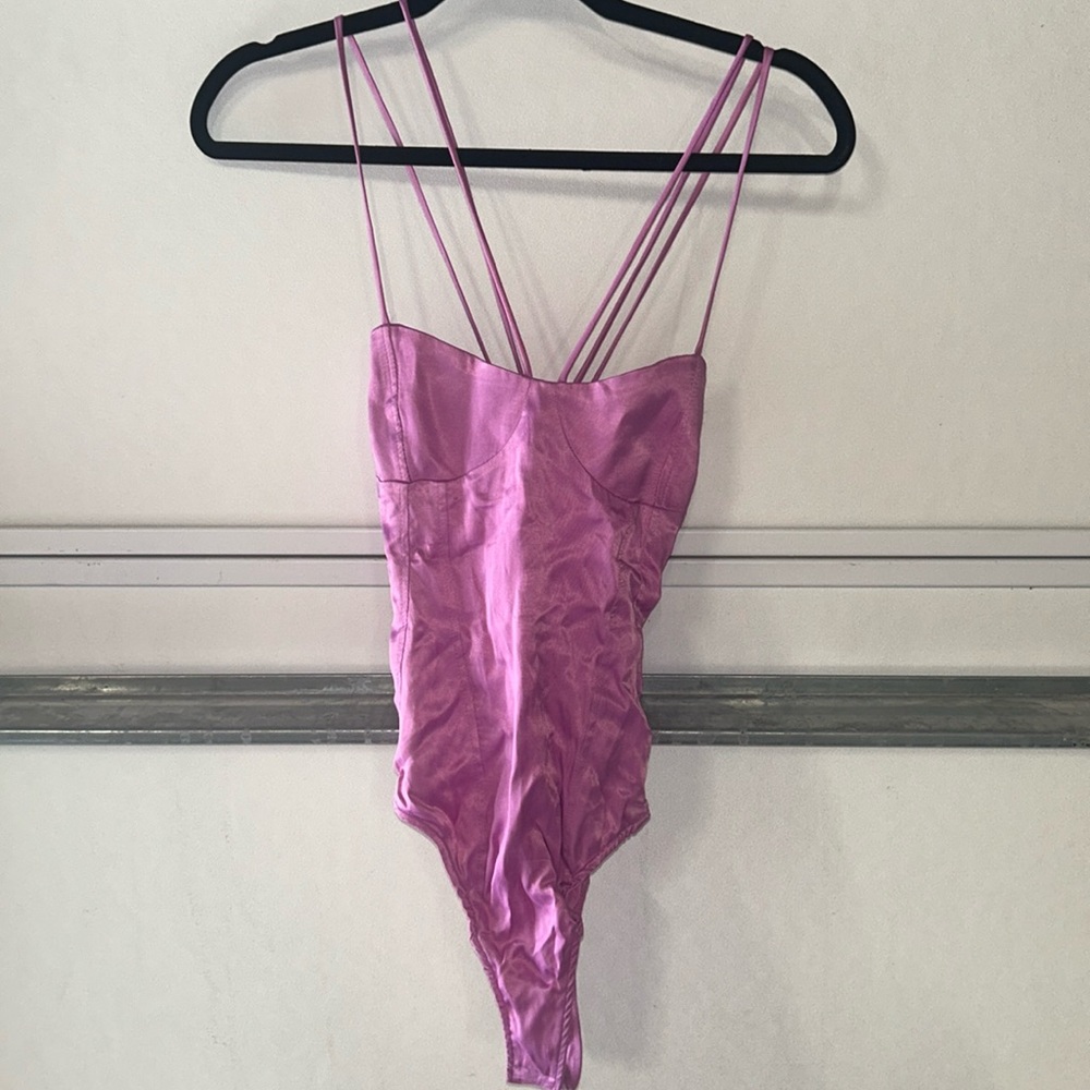 Zara silk cross back bodysuit